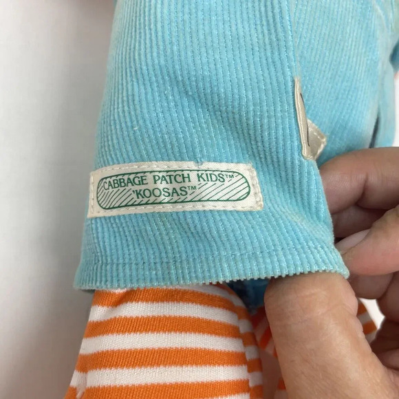 Vintage Coleco Cabbage Patch Koosas Dog Blue Rainbow Overalls W/ Collar 80’s - Picture 5 of 9